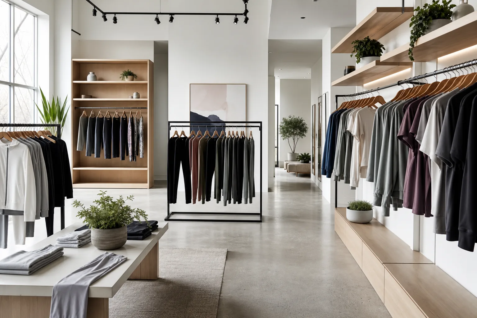 NewWay activewear showroom — sportswear on display
