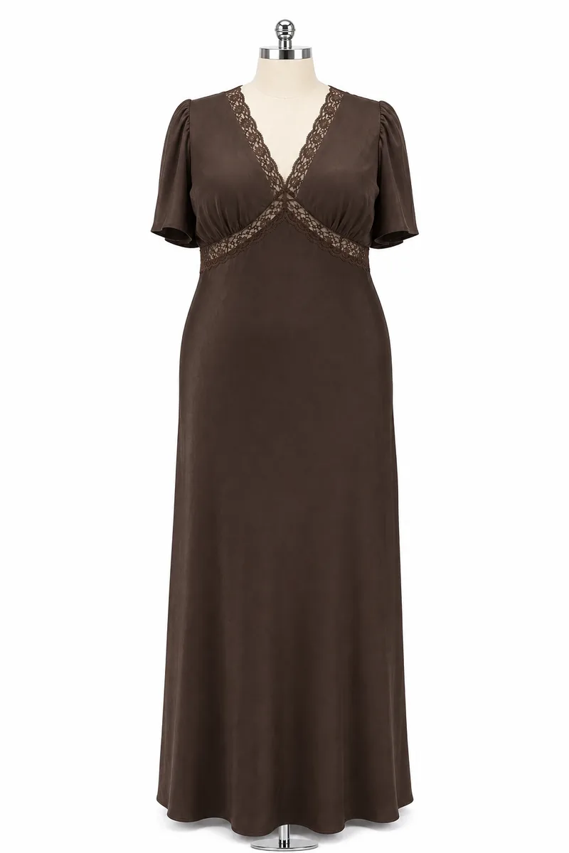 Electric Vibe Maxi Dress (Chocolate) — view 1