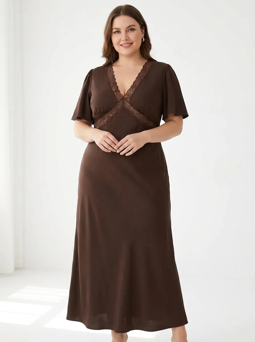 Electric Vibe Maxi Dress (Chocolate) — view 2