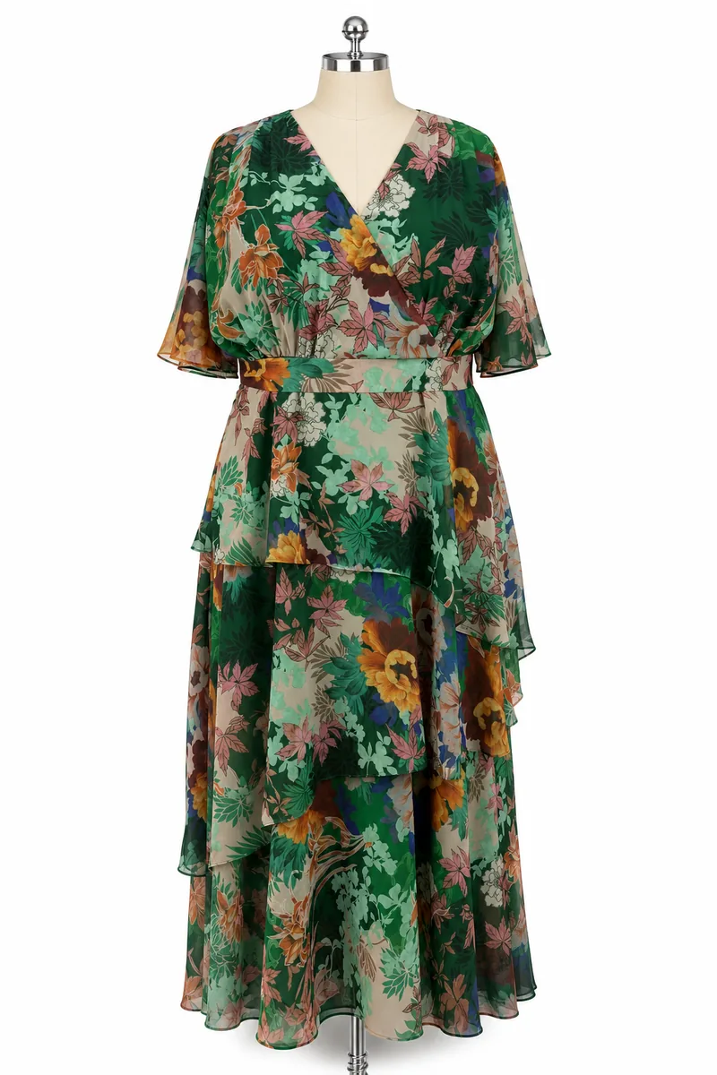 Multi Color Print On Maxi Dress — view 1