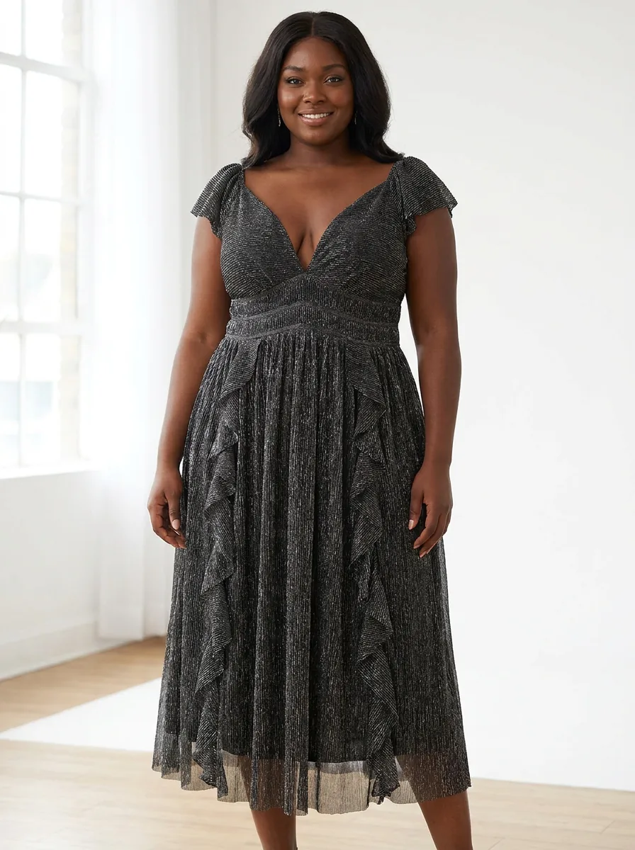 Solid Color Midi Dress — view 2