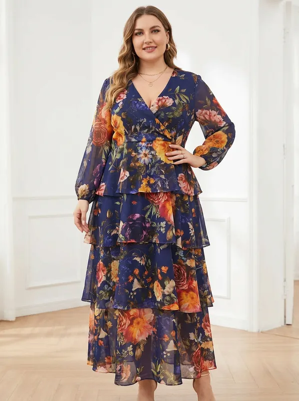 Floral Digital Print Maxi Dress