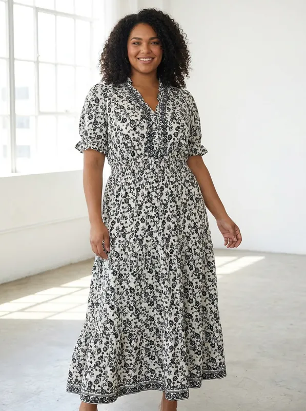 Digital Print Maxi Dress