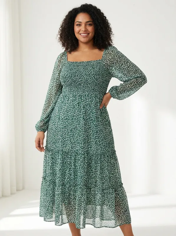 Digital Print Maxi Dress