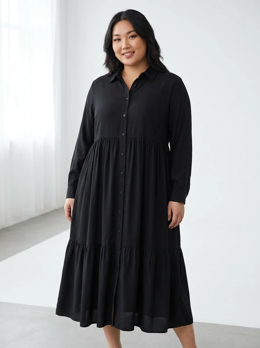 Solid Viscose Midi Dress — view 2