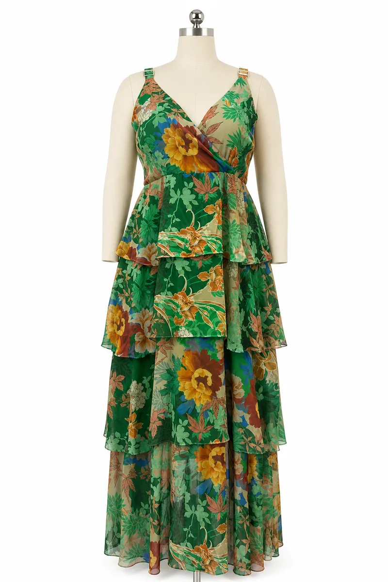 Chiffon Digital Print Maxi Dress — view 1