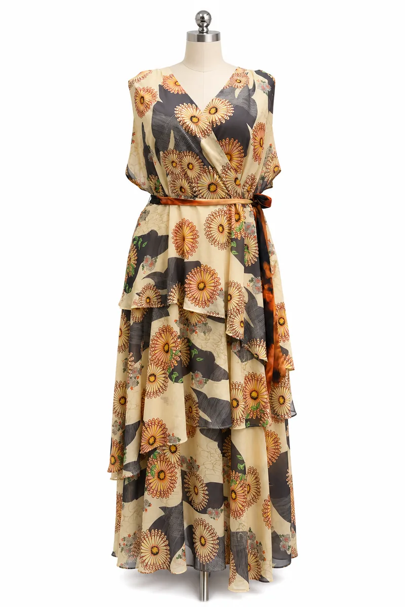Chiffon Digital Print Maxi Dress — view 1