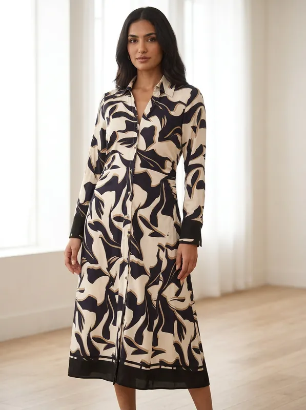 Solid Midi Dress