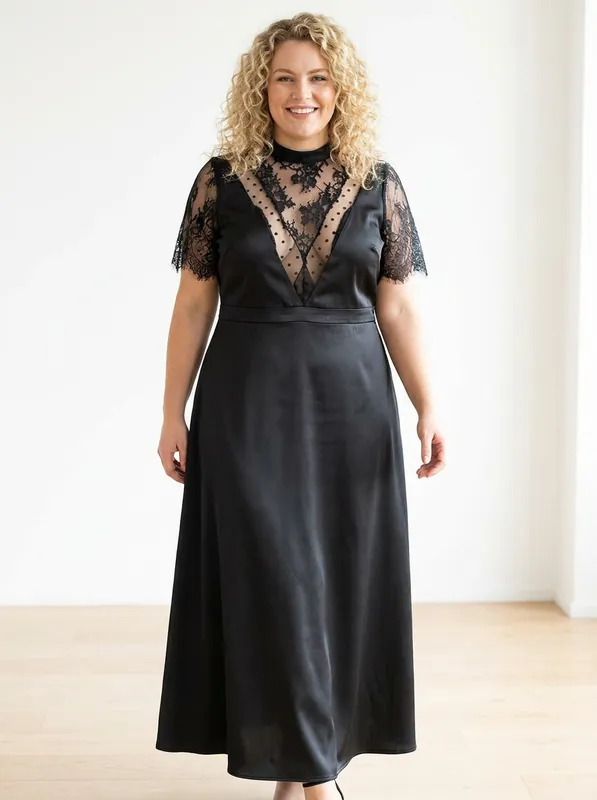 Satin Solid Maxi Dress