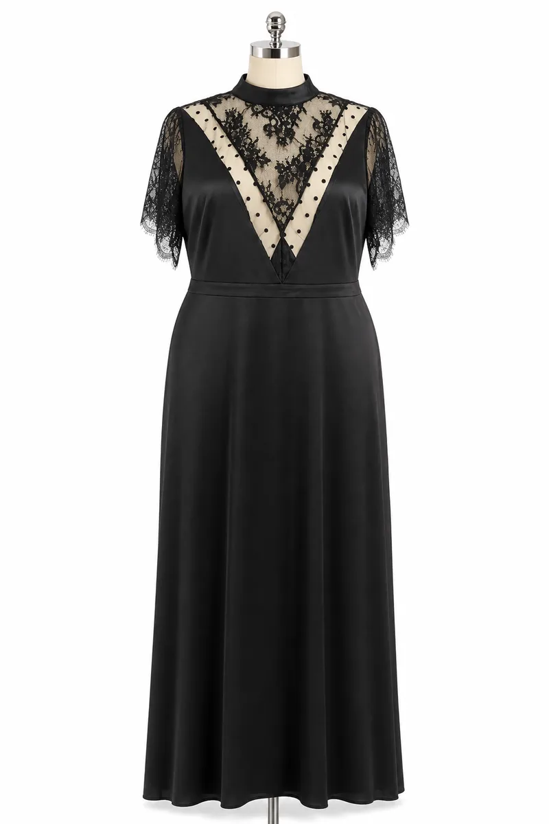 Satin Solid Maxi Dress — view 1