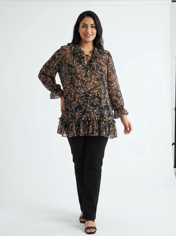 Chiffon Digital Print Maxi Dress