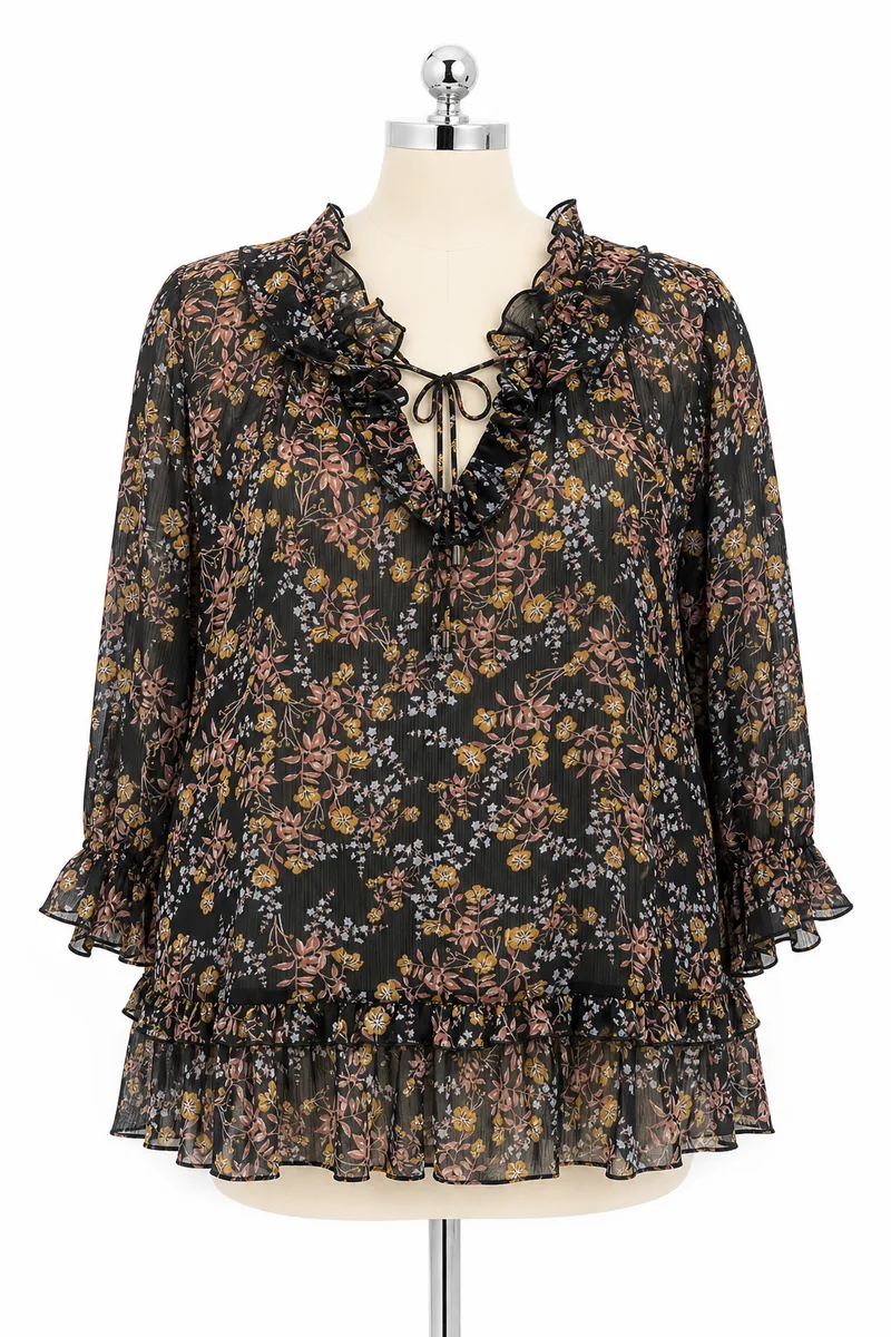 Chiffon Digital Print Maxi Dress — view 1