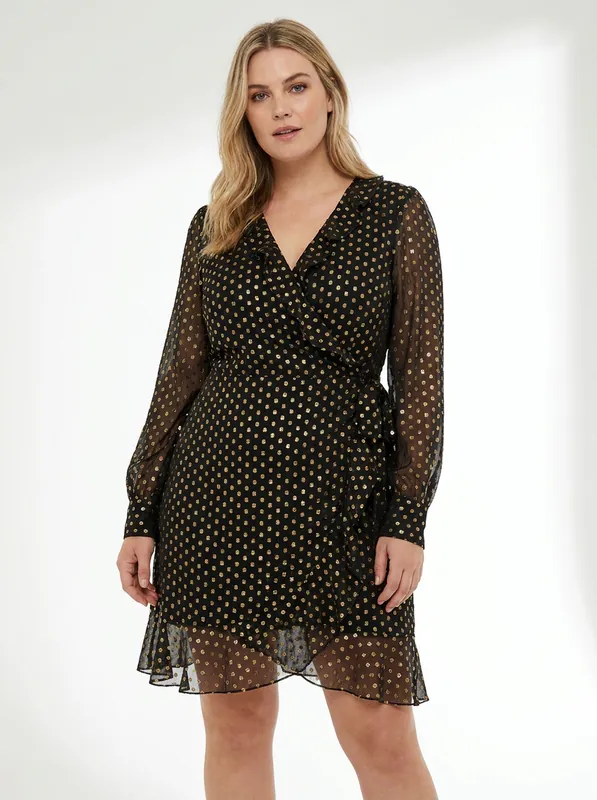 Metallic Burnout Chiffon Maxi Dress