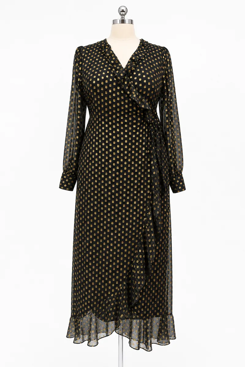 Metallic Burnout Chiffon Maxi Dress — view 1