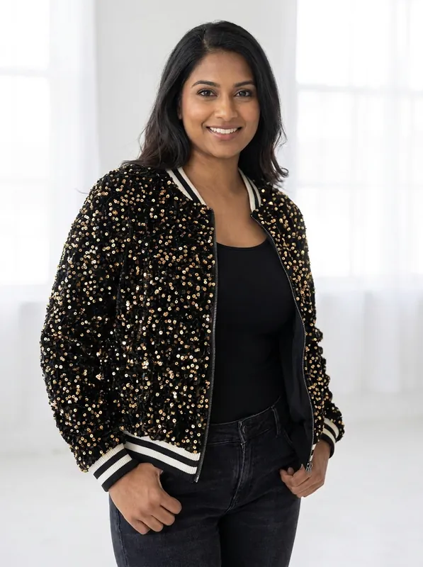Sequin Bomber Jacket