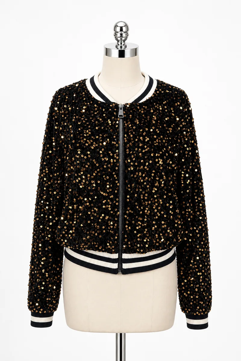 Sequin Bomber Jacket — view 1