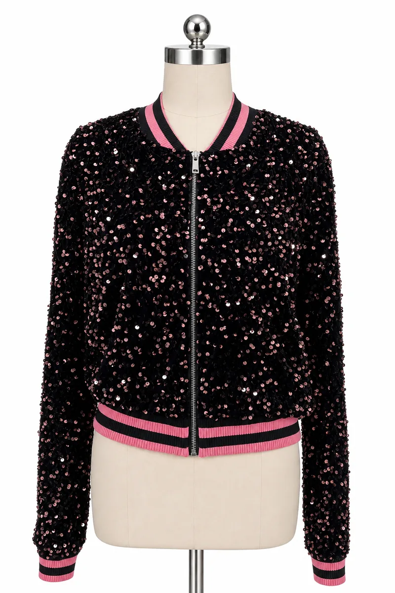 Sequin Bomber Jacket — view 2