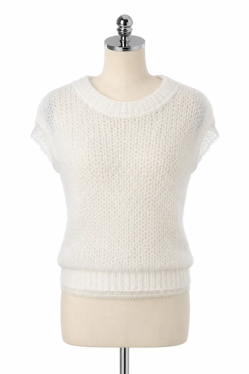 White/cream Mohair Sweater — view 1