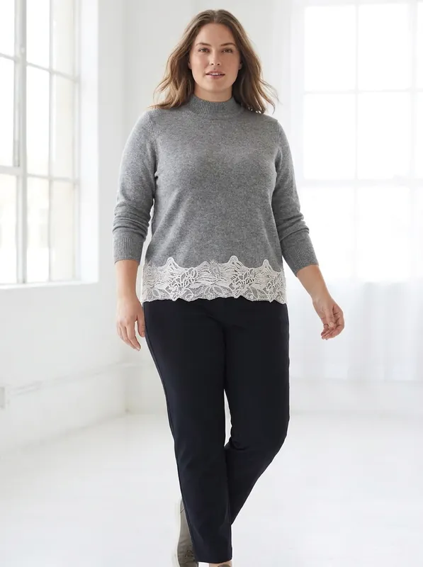Grey With Lace Sweater
