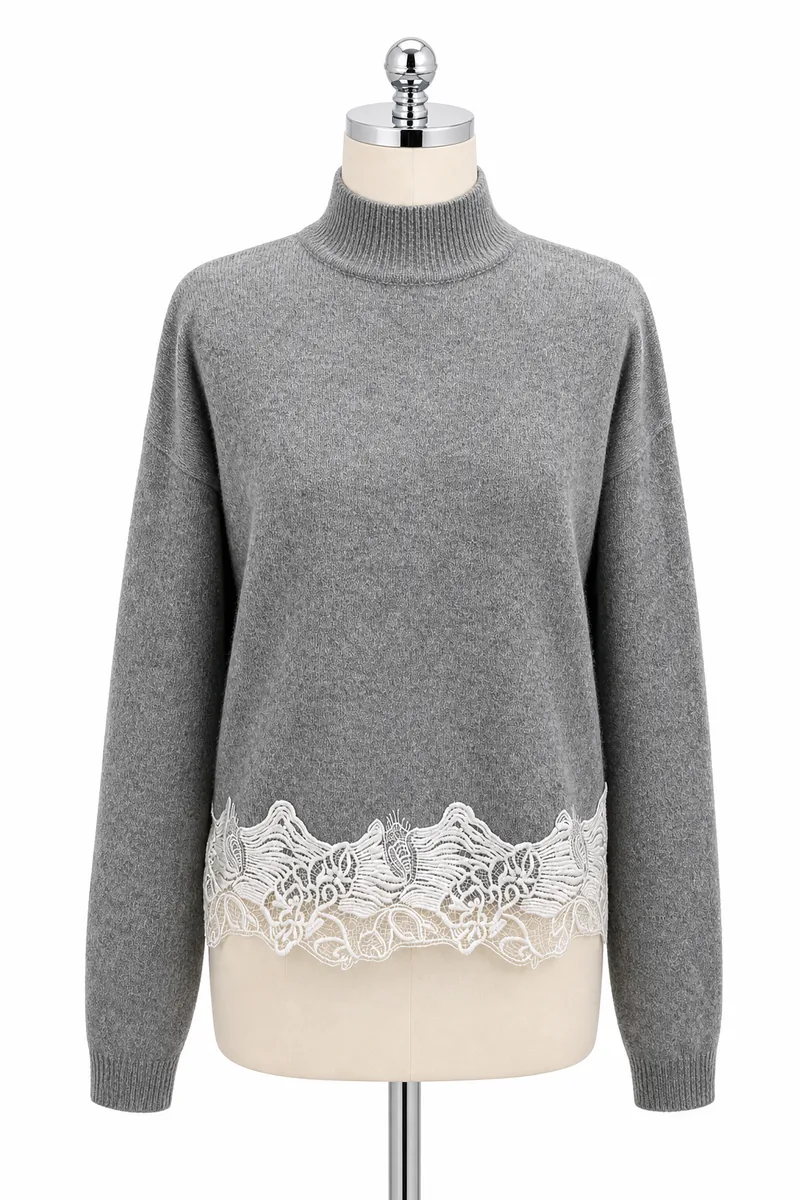 Grey With Lace Sweater — view 1