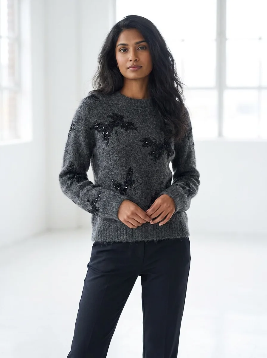 Dark Grey Mohair Sweater — view 2